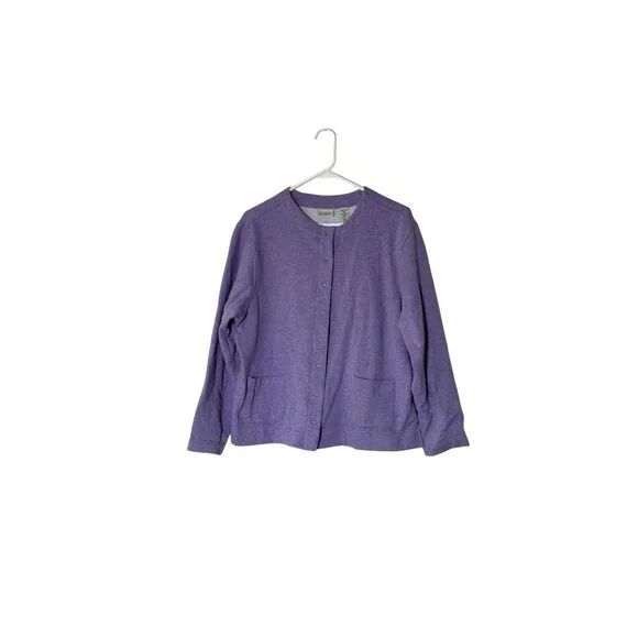 Vintage Classic Elements XL Violet Cardigan Sweater Long Sleeve Button-Up - Picture 6 of 7